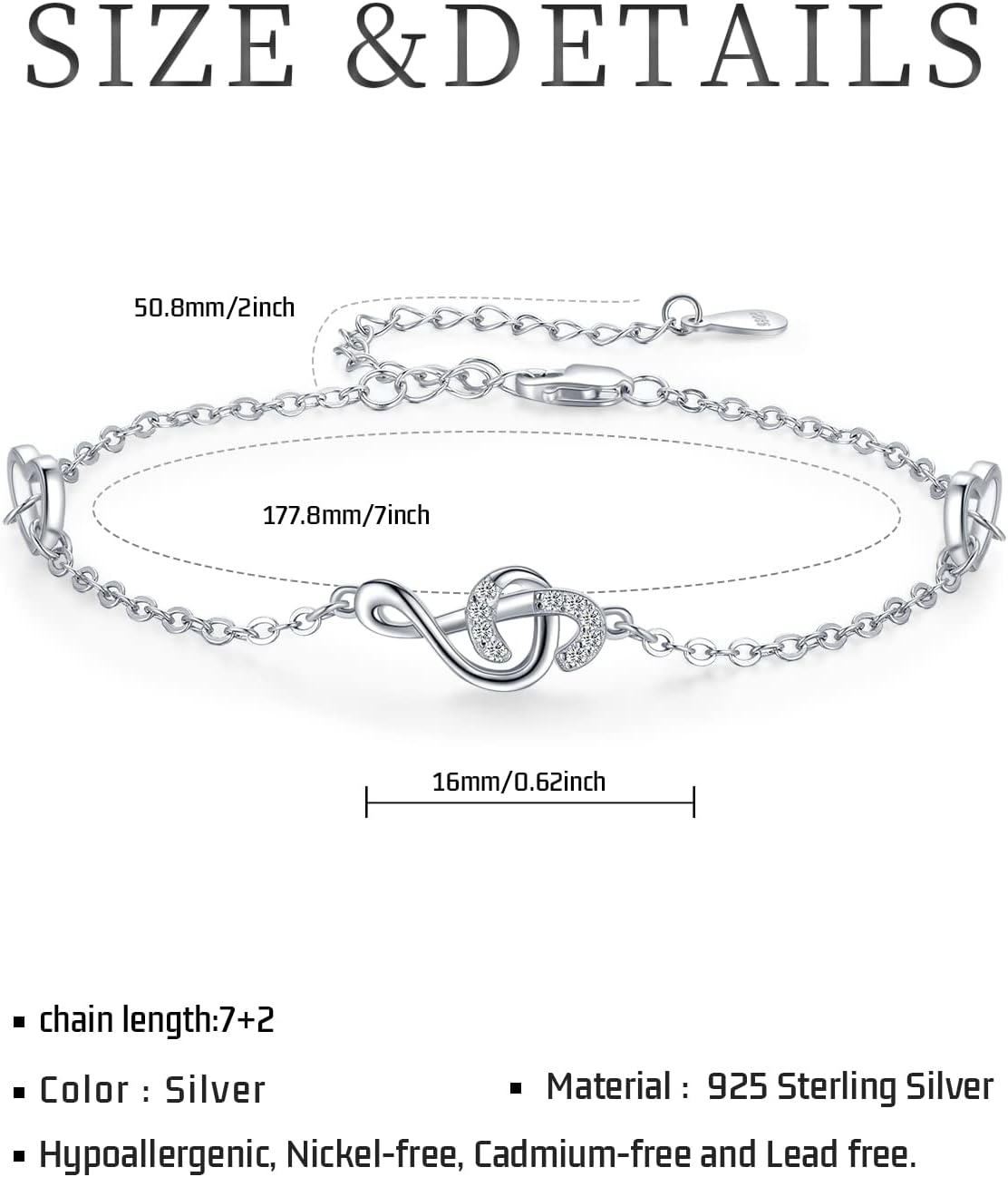 lotus & leaf Musical Note Anklet Bracelet 925 Sterling Silver Music Themed Jewelry Bracelet Musical Note Gift for Women Girls