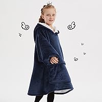 Vista 4 de KFUBUO Manta portátil con capucha de sherpa para niños, todos los patrones, sudadera de gran tamaño con bolsillo, regalos de cumpleaños para niñas