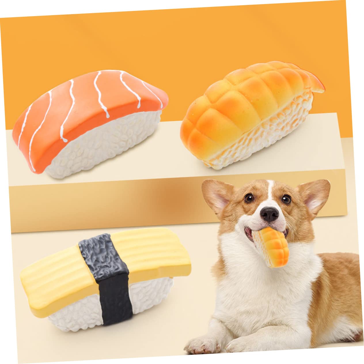 ABOOFAN 9piezas Juguetes Interactivos para Perros Molar Sushi De Caucho Resistente para Cachorros y Mascotas Juguetes Divertidos para Masticar y Jugar