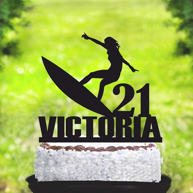 Decoration De Gateau D Anniversaire Personnalisable Pour Surfeur Decoration De Gateau De Surf Decoration De Gateau De Surf Decoration De Gateau De Surfeur 75 Amazon Fr Cuisine Et Maison