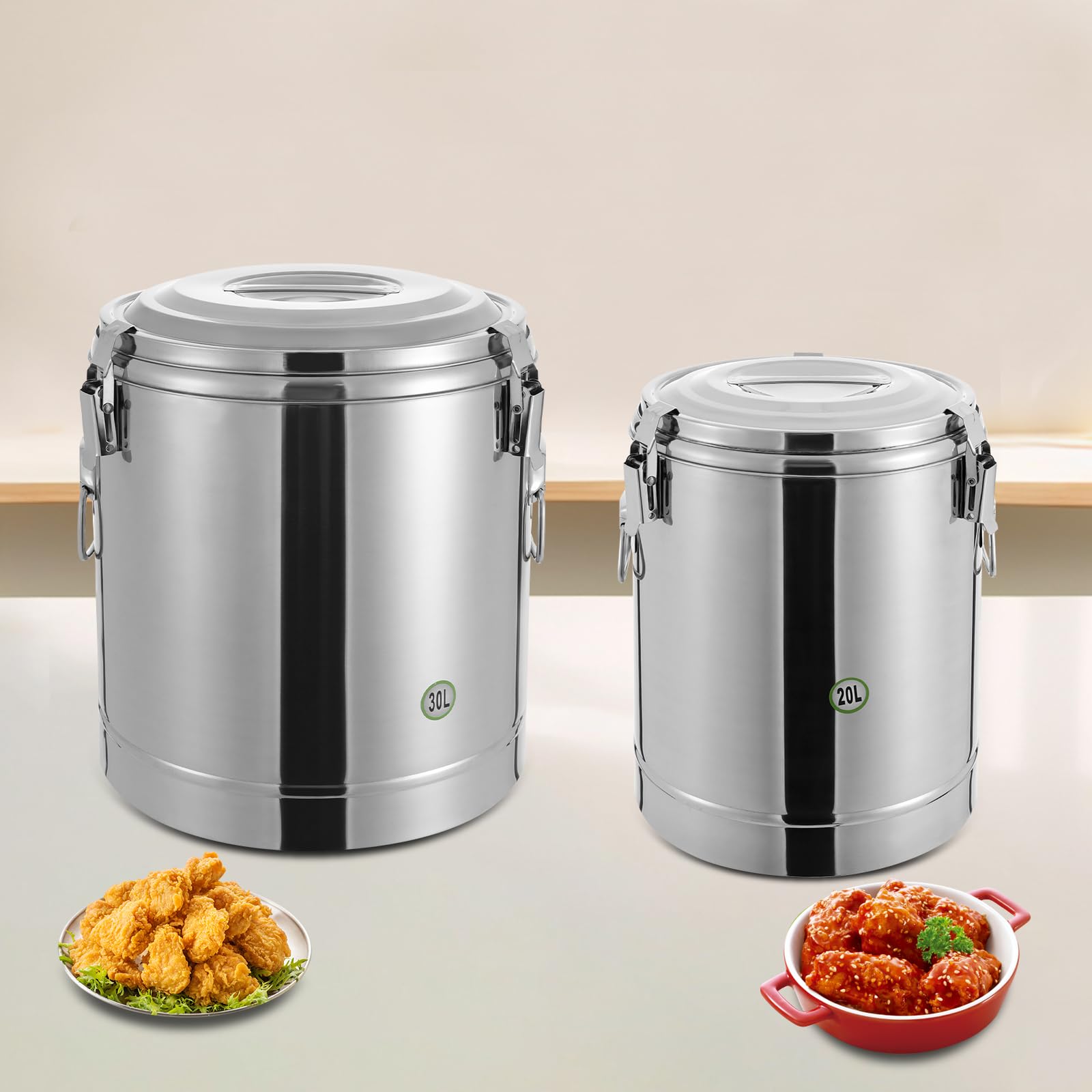 Begoniape Edelstahl-Isoliereimer 20 Liter – Für Suppe, Getränke, Warmes Essen