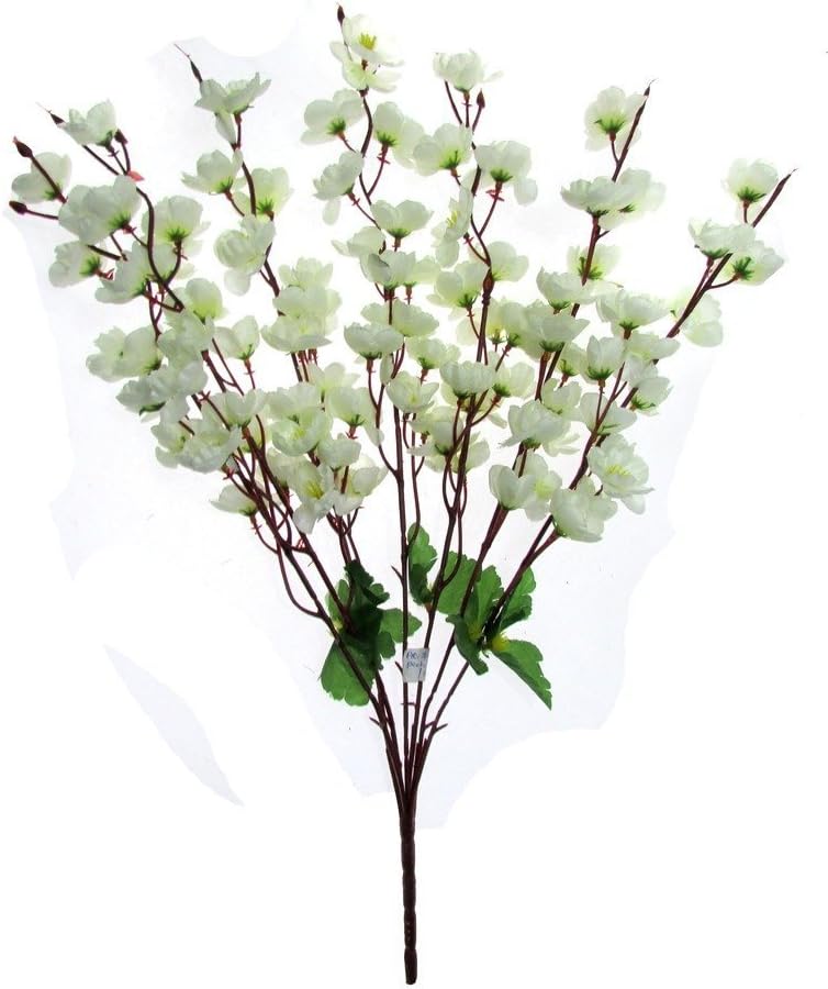 Truvic SAMRIDDHI Decorations Artificial Flower Bunch (White, Pink, Orange, 9 Stems)