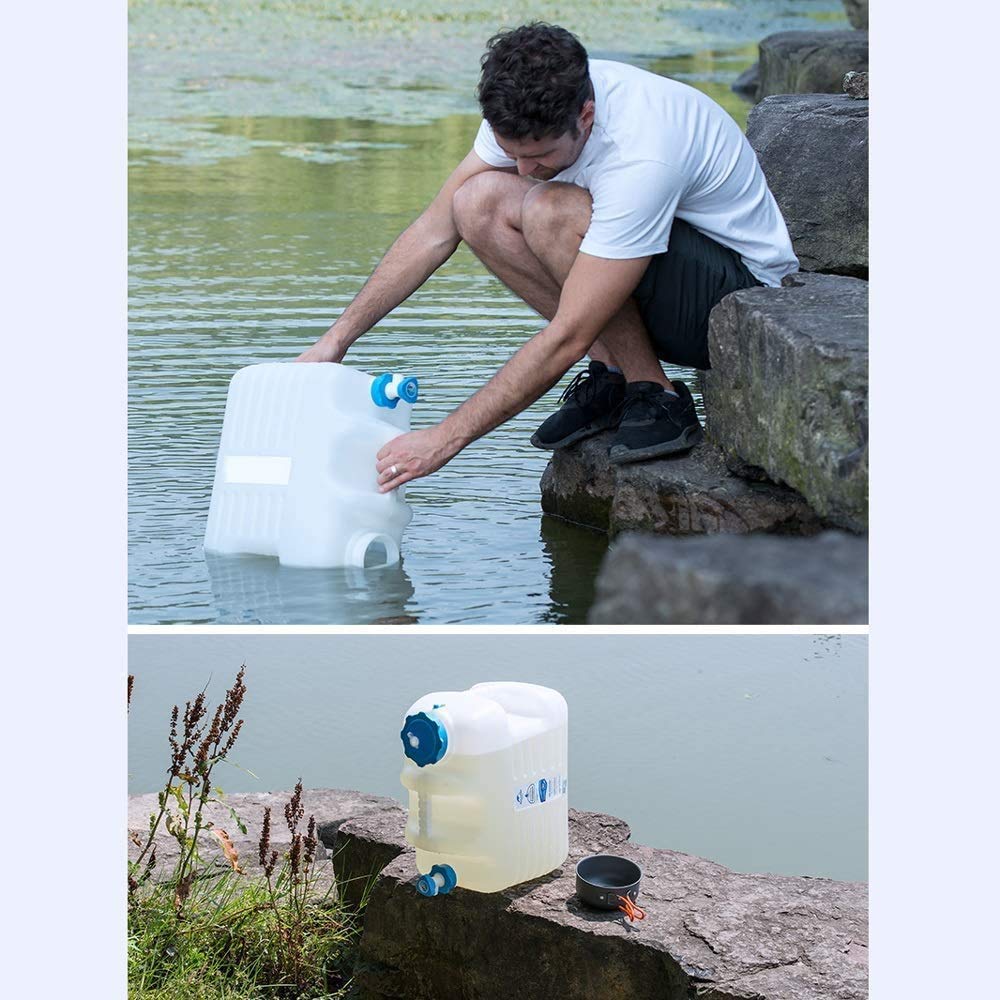 Cubo para Exteriores con Grifo, Tanque de Agua de plástico PE de Grado alimenticio, contenedor de Cubo para Acampar Espesado con Agua purificada portátil para el hogar, 18L (24L)