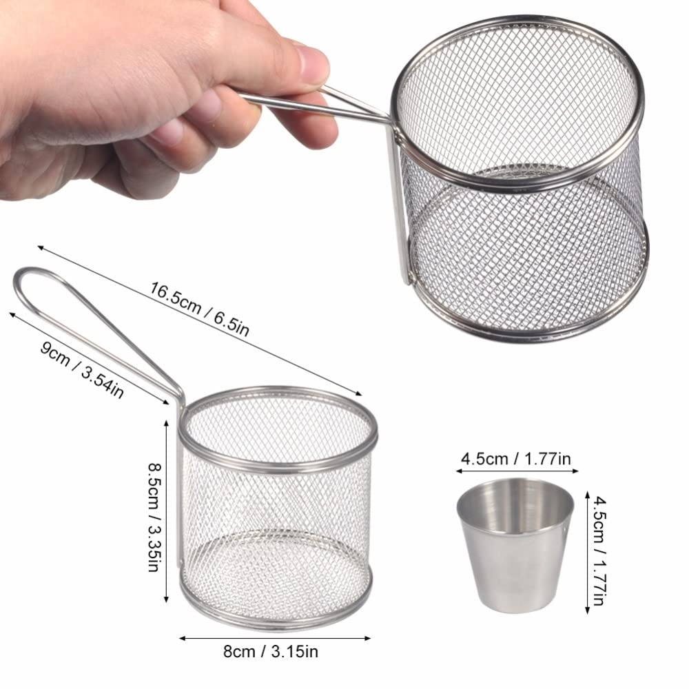 Cesta de alambre para freír Cesta redonda para papas fritas Colador de aceite Papas fritas Chef Cesta de cocina Red para freír Colador Accesorios de cocina Chip Cestas para freír (Color : 2pcs) (2pc