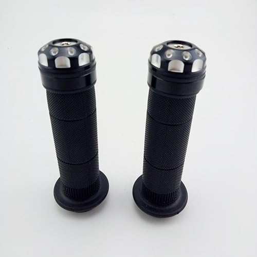 Miniatura 3 de Universal aluminio CNC motocicleta 78 "0.866 in manillar Grips goma gel mano apretones con extremo de barra
