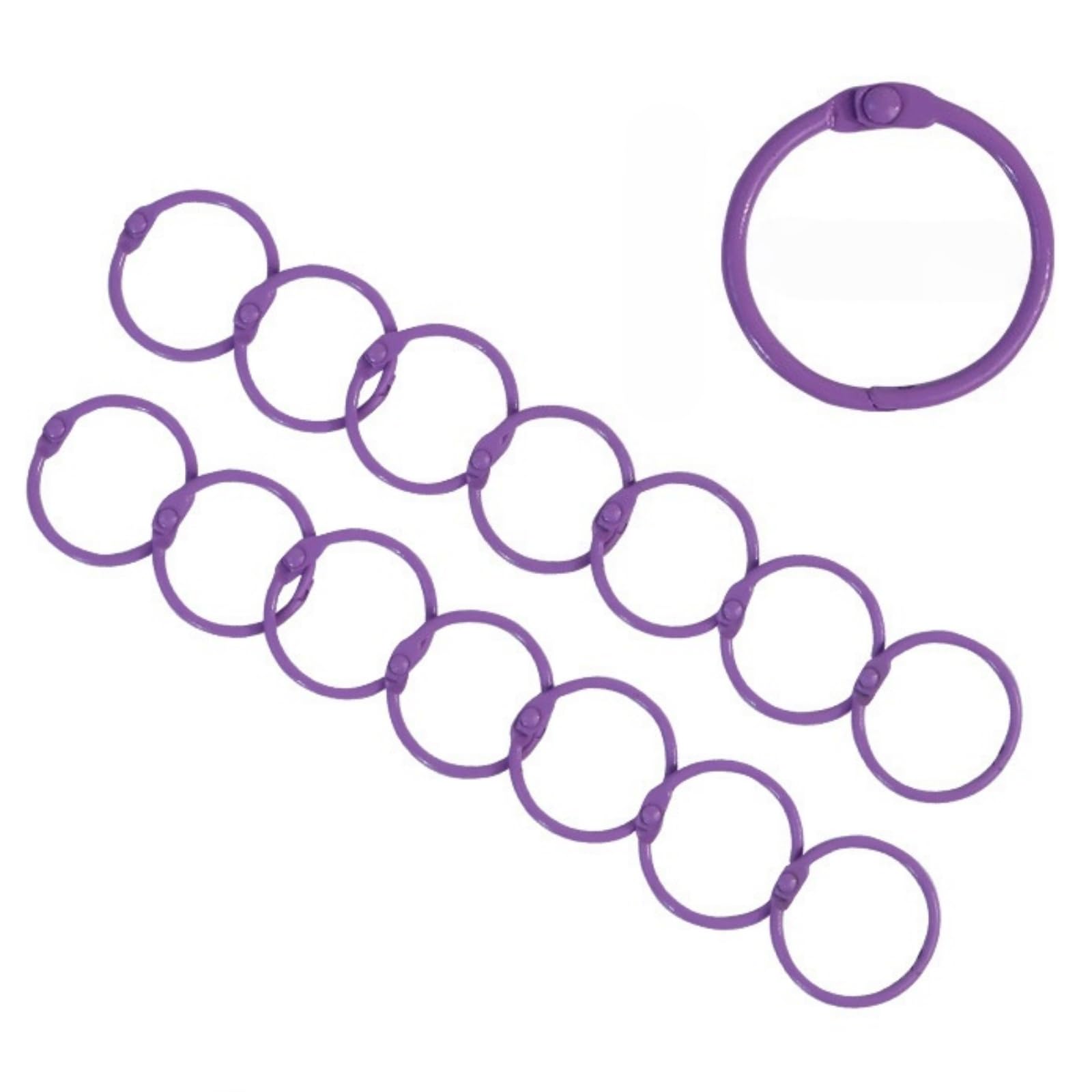 YDHSIKK Metal Book Rings, Pack of 40 Multicolor Metal Binder Rings, 1 Inch for Flashcards, Index Cards, Keychains(Purple - 1Inch/25mm)