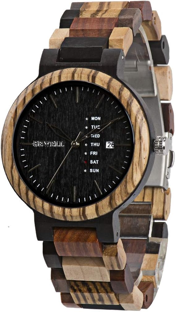 Amazon メンズ 木製腕時計 ウォッチ 本革レザーストラップ付き竹製腕時計 メンズ アナログ腕時計 メンズ レディース 高級 ブランド 天然木彫刻 クリスマスプレゼント 贈り物 混合色 腕時計 腕時計 通販