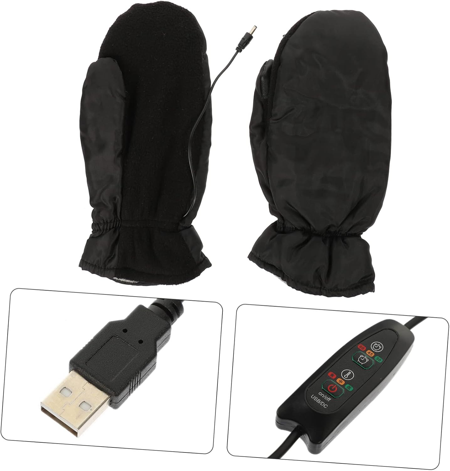 WOONEKY 1set USB Electric Heated Gloves Outdoor Thermal Mitts for Cold Weather Warmth for Biking Hiking Sports Comfortable Heating for Hands