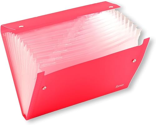 Miniatura 4 de Archivo expandible A4 13 fuelle bolsillo carpeta Stud cartera organizador (naranja)