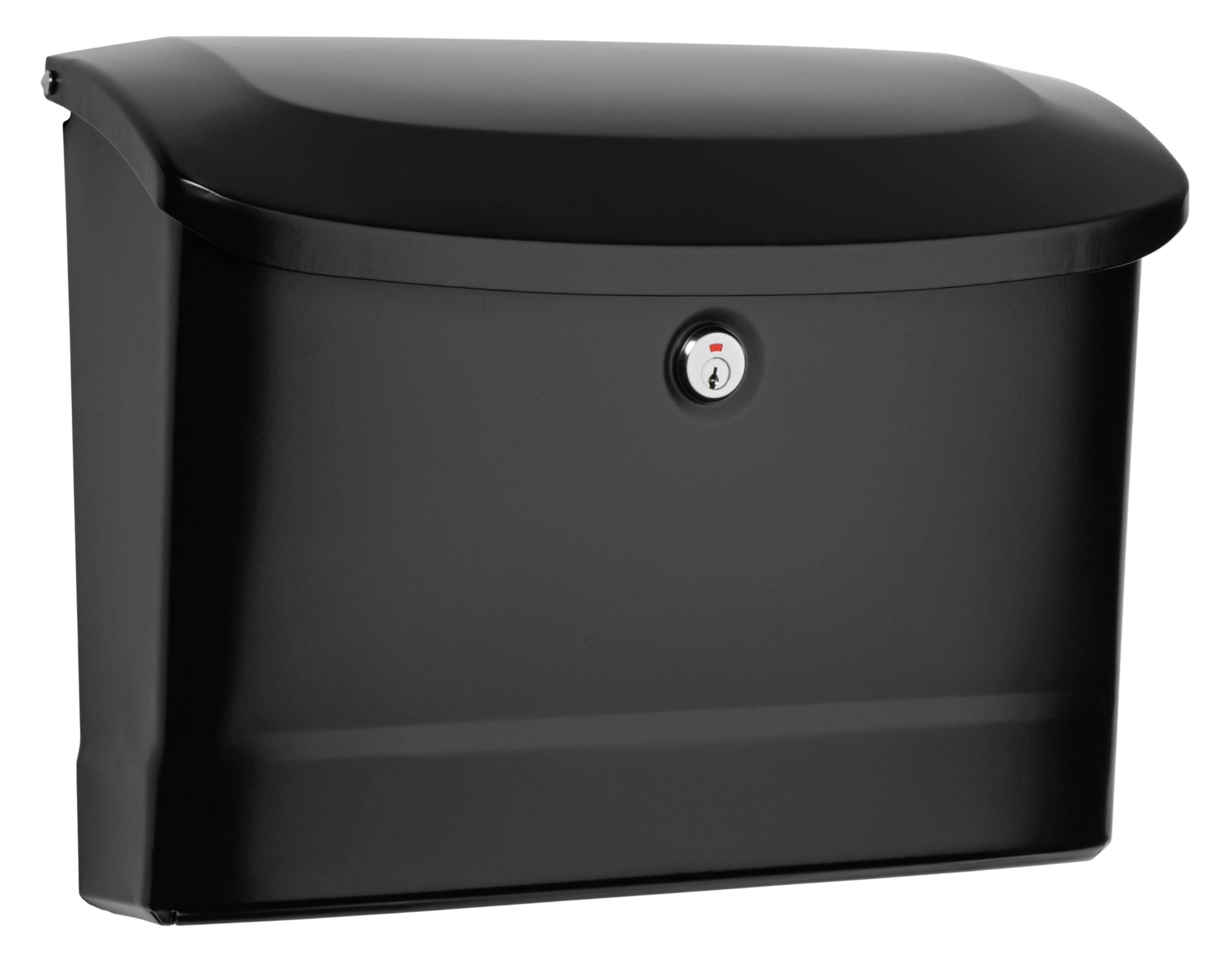 Architectural Mailboxes Princeton™ Locking, Wall-Mounted Mailbox for Outside, Metal Galvanized Steel Medium Mail Box with Lock and Key Drop Box, Black