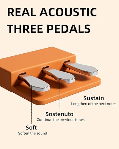 Miniatura 5 de Pitetody Piano de teclado digital de 88 teclas, piano de teclado eléctrico para principiantes con teclas sensibles a la velocidad, 128 voces,