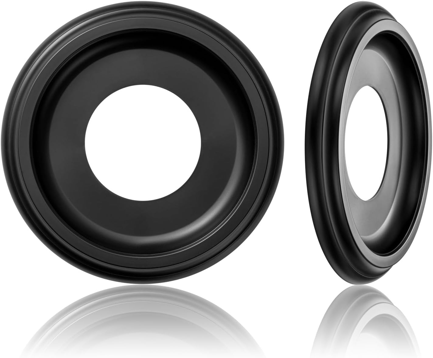 4 Packs Molded Nylon Ceiling Medallion for Light Fixtures and Ceiling Fans,10"OD x 4"ID x 1"P (Fits Canopies up to7-1/4") (Black)