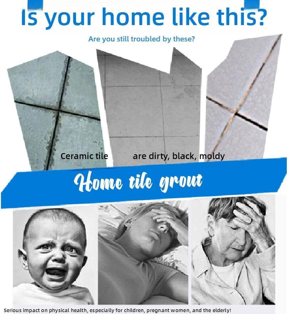 Waterproof Tile Gap Repair Filler,Floor Tile Gap Filling Agent White Grout Filler Tube,Repair and Renew Tile Joints，Fast Drying Grout Filler and Sealer for Bathroom,Kitchen Tile Joints (1)