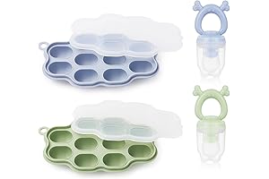 KingKam Baby Breastmilk Popsicle Molds & Baby Fruit Feeder (2 Pack)