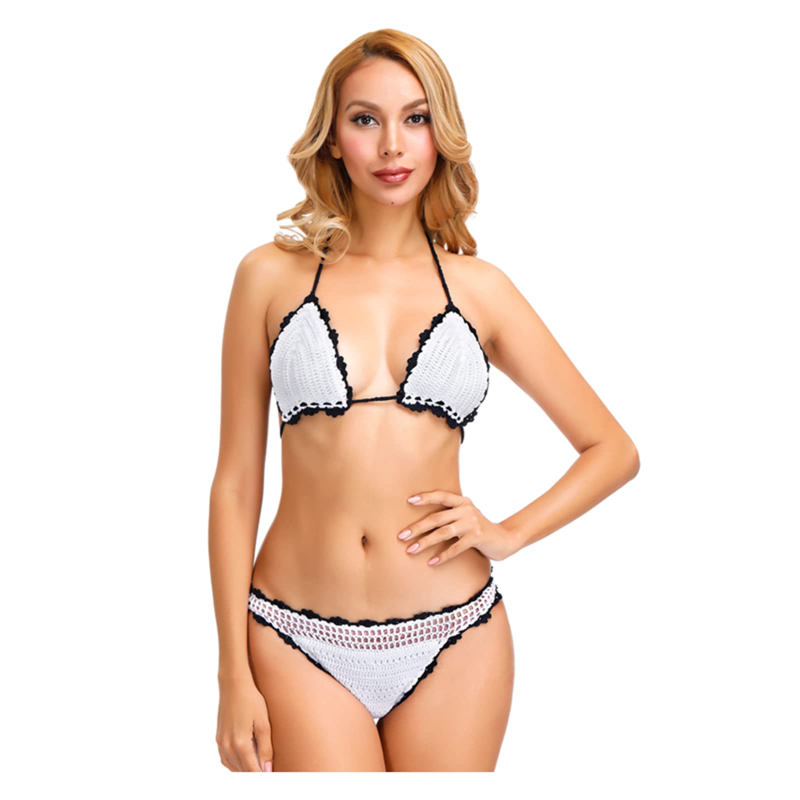 Conjunto De Bikini De Ganchillo Hecho A Mano Sexy De Verano Traje De Baño De Moda De Dos Piezas Lencería De Cintura Baja Ropa De Baño Ropa De Playa