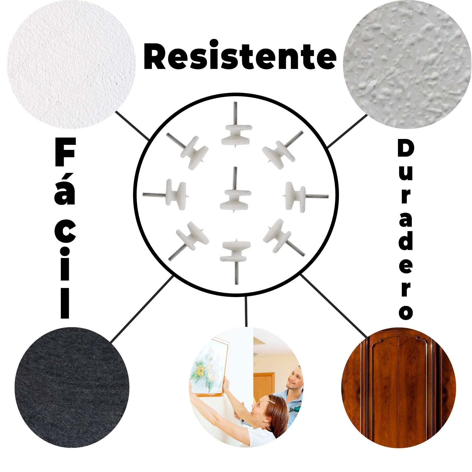 Ganchos para colgar cuadros sin hacer agujeros - Colgadores de pared, [30 Unidades] colgar cuadros sin agujeros -Lote de 30 cuelga fácil — view 5