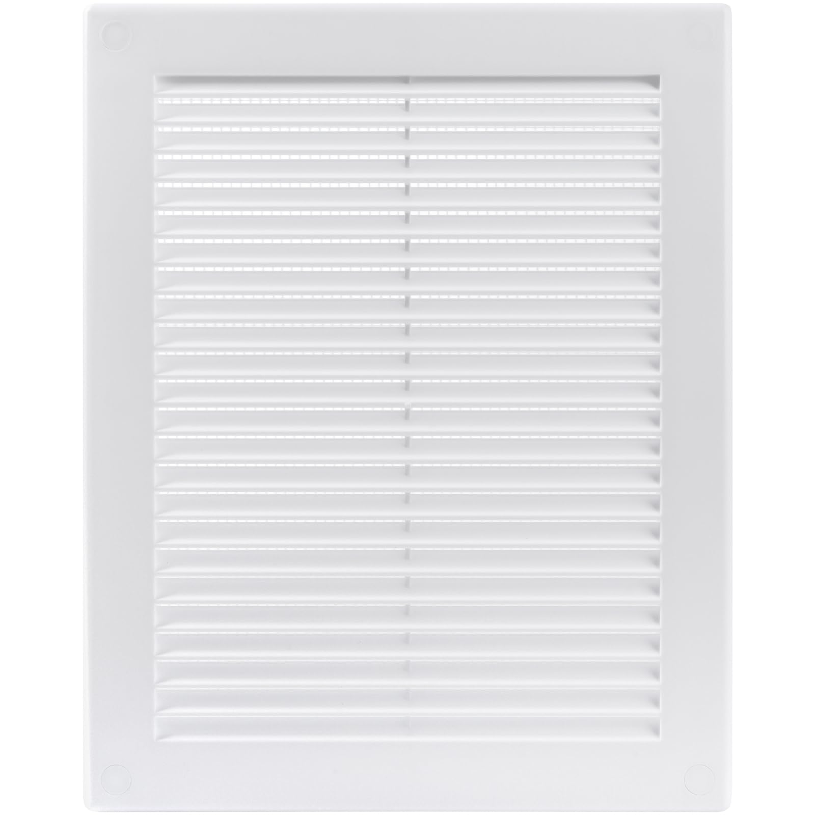 ECOPRO VENT 200 x 250 mm White Rectangular Vent Grille with Protective mesh. Lightweight Plastic Ventilation Register/Cover. Indoor and Outdoor Soffit Vent