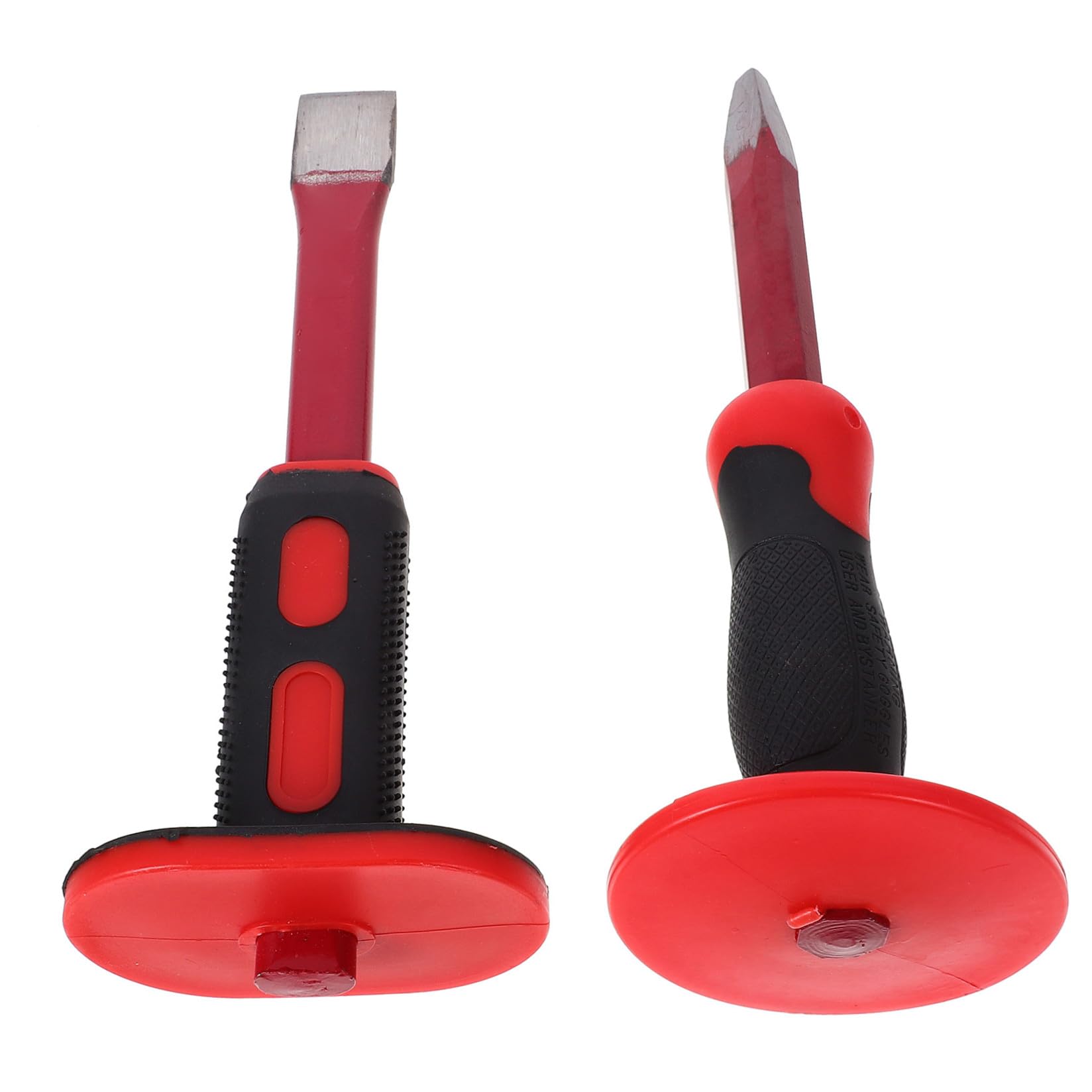 WOONEKY Set in Acciaio Cromo-Vanadio Scalpelli da Muratura 25 CM 2 Pezzi Manico in PVC, Alta Durezza e Durata, per Lavori di Demolizione e Incisione