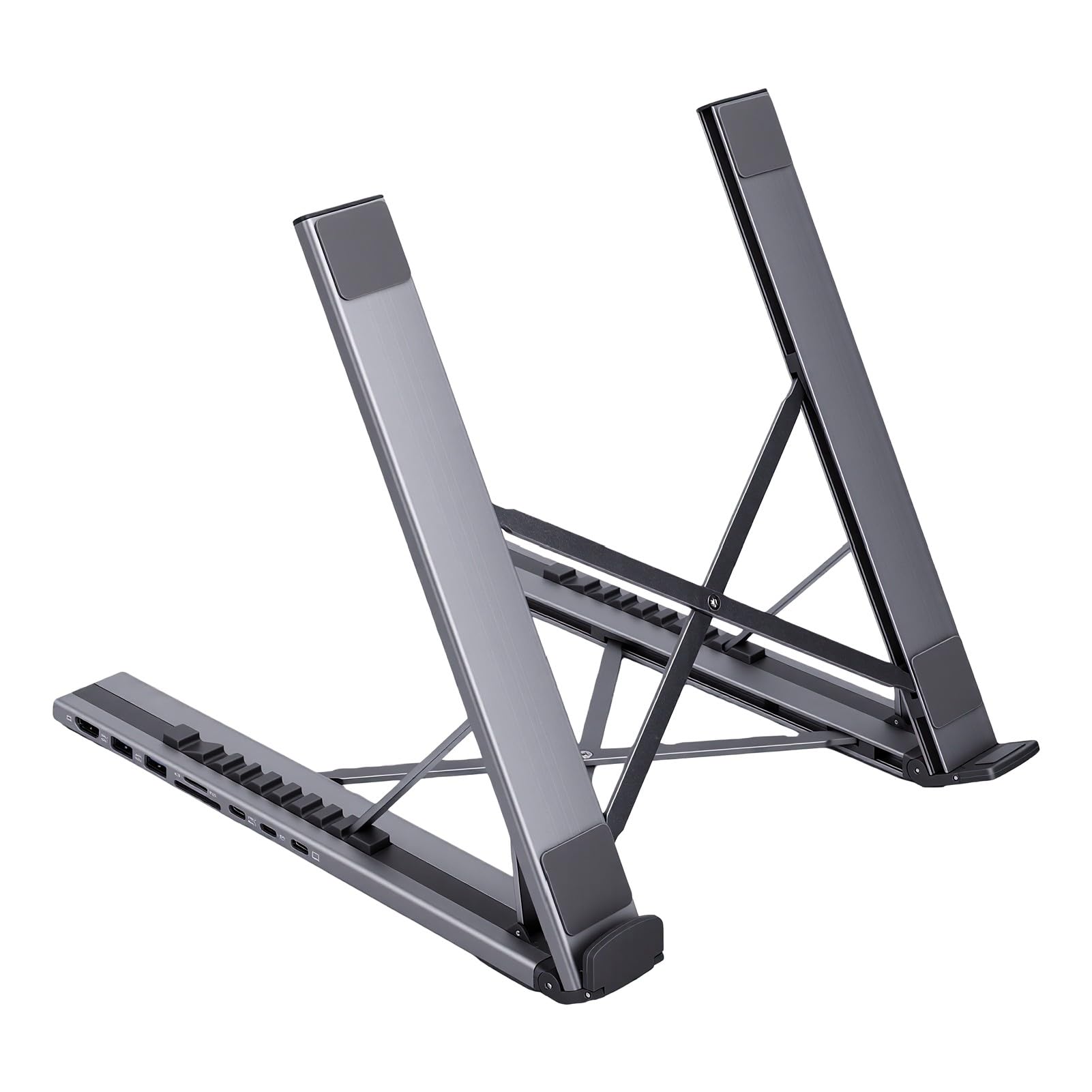 Stacja Dokująca USB C Hub dla Laptopa, 8-w-1 Aluminiowa z Zasilaniem PD | 4K HD Multimedia, USB 3.0 5Gbps, Czytnik Kart SD/microSD, Regulowany Ergonomiczny Stojak