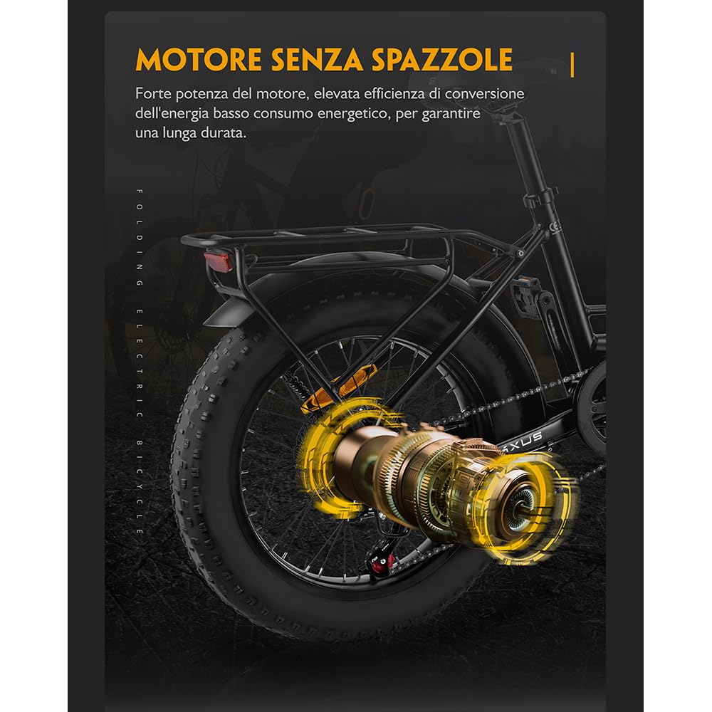 20F213 e-bike pedelec pieghevole con pneumatico da 20 pollici, motore da 250W 80N.m, batteria agli ioni di litio da 36V per una lunga autonomia, e-bike per donne e uomini, Shimano a 7 velocità