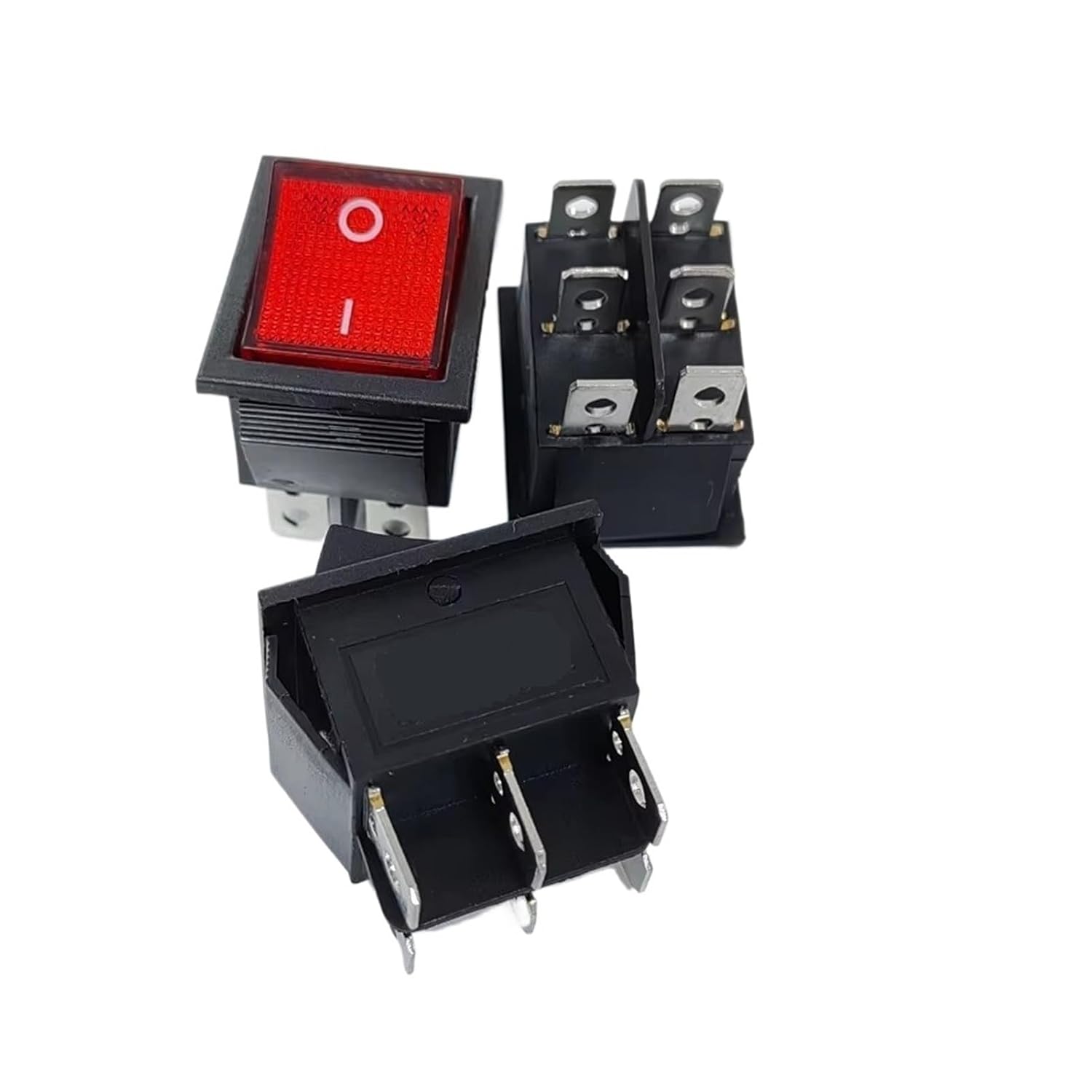 10PCS/Lot KCD4 Rocker Boat Switch 6Pin/6P 2 Position ON-Off 16A/250VAC Yellow/Green/Red/Black