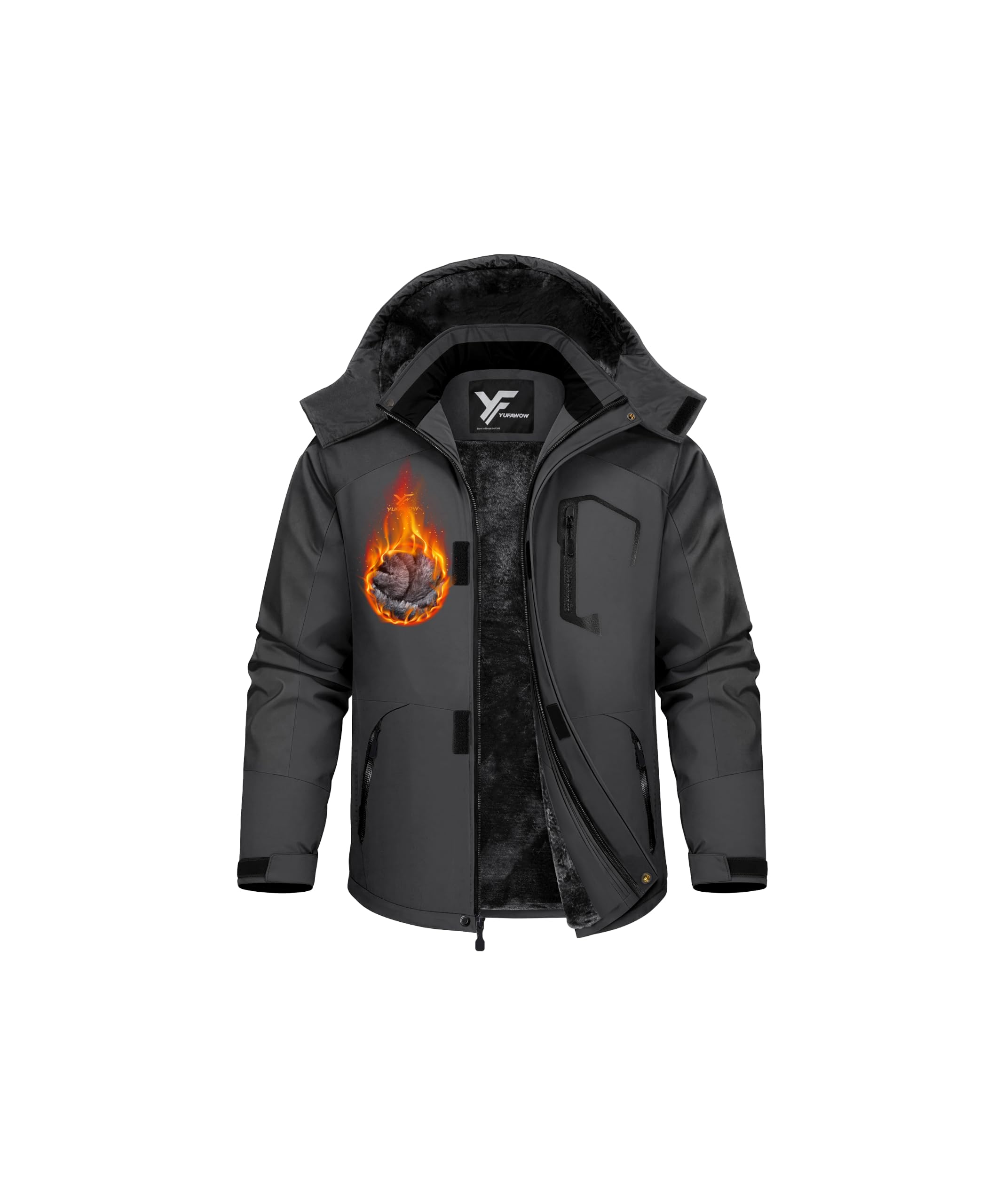 Men Winter Jacket Skiing Jacket Insulated Fleece Lined Waterproof Windbreaker for Snowboard Hiking Camping ATV Outdoor Work