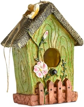 Hanging Bird House Rustic Charm Creating Beautiful Garden Spaces While Providing Shelter To Birds Rustic Country Cottage Shape Outdoor Bird House Shelter Patio Yard Decor, Green