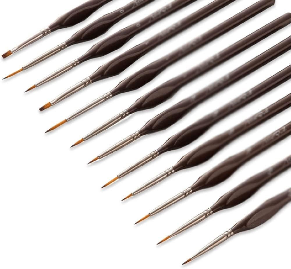 12ミニチュアディテールペイントブラシセットミニチュアブラシモデルロックアクリル水カラー塗装