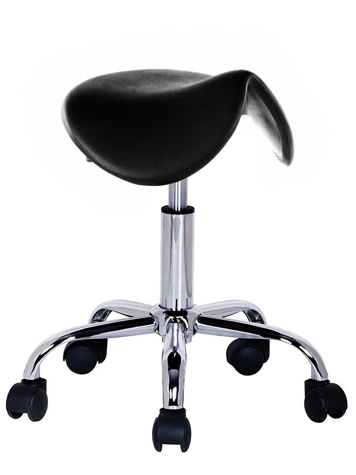 Taburete Giratorio con Ruedas para Peluquería, Cosmética, Dentista, Silla de Trabajo Profesional Giratoria con Ruedas (SILLA-TB17 (Negro))