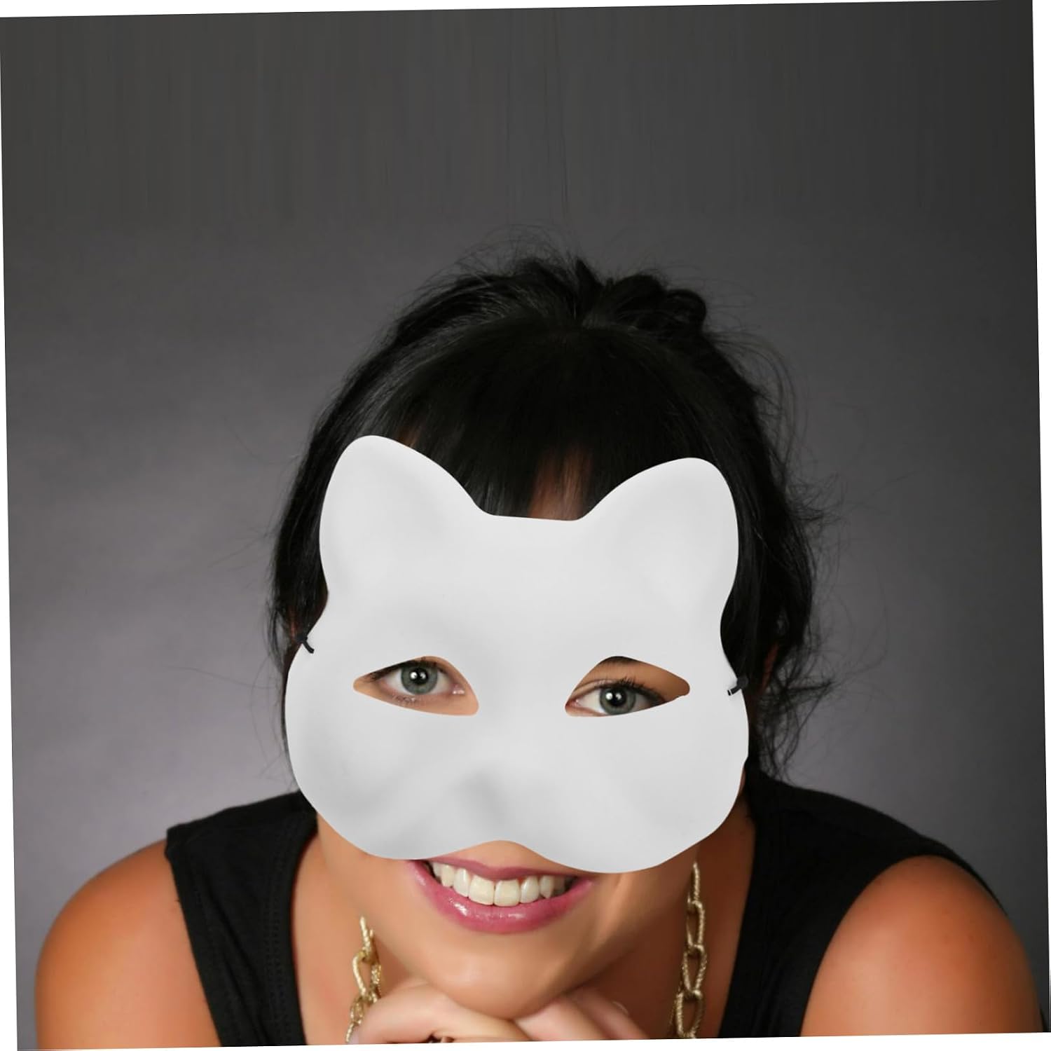 Ipetboom 1Set DIY Kit White Masks for Creative Projects Easy to Use Half Face Masks for Halloween Cosplay and Parties and Easy to Clean Materials