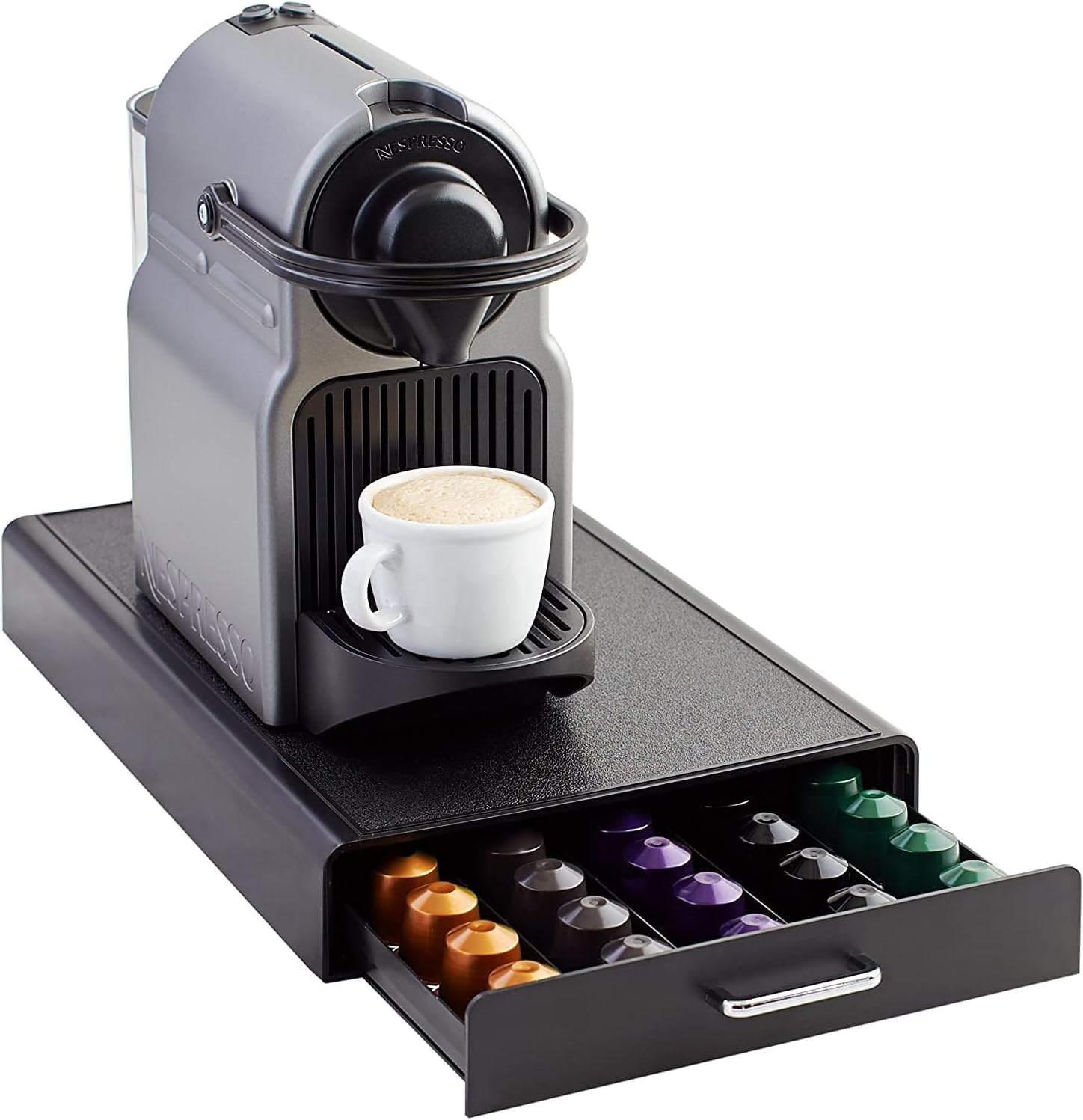 Amazon Basics Nespresso OriginalLine Coffee Pod Storage Drawer Holder 50 Capsule Capacity Black