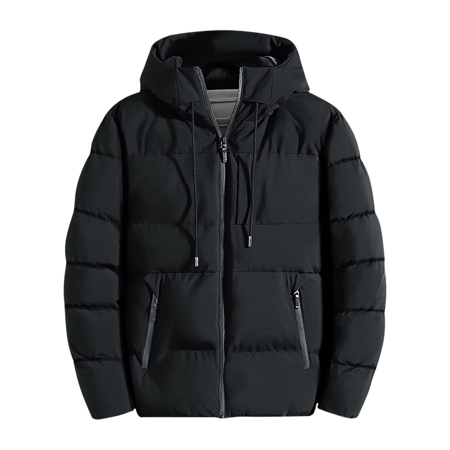 Mens Parka Winter Coats Windproof Long Sleeve Hooded Jackets Full Zip Puffer Down Hoodies Winter Warm Thicken Outwear