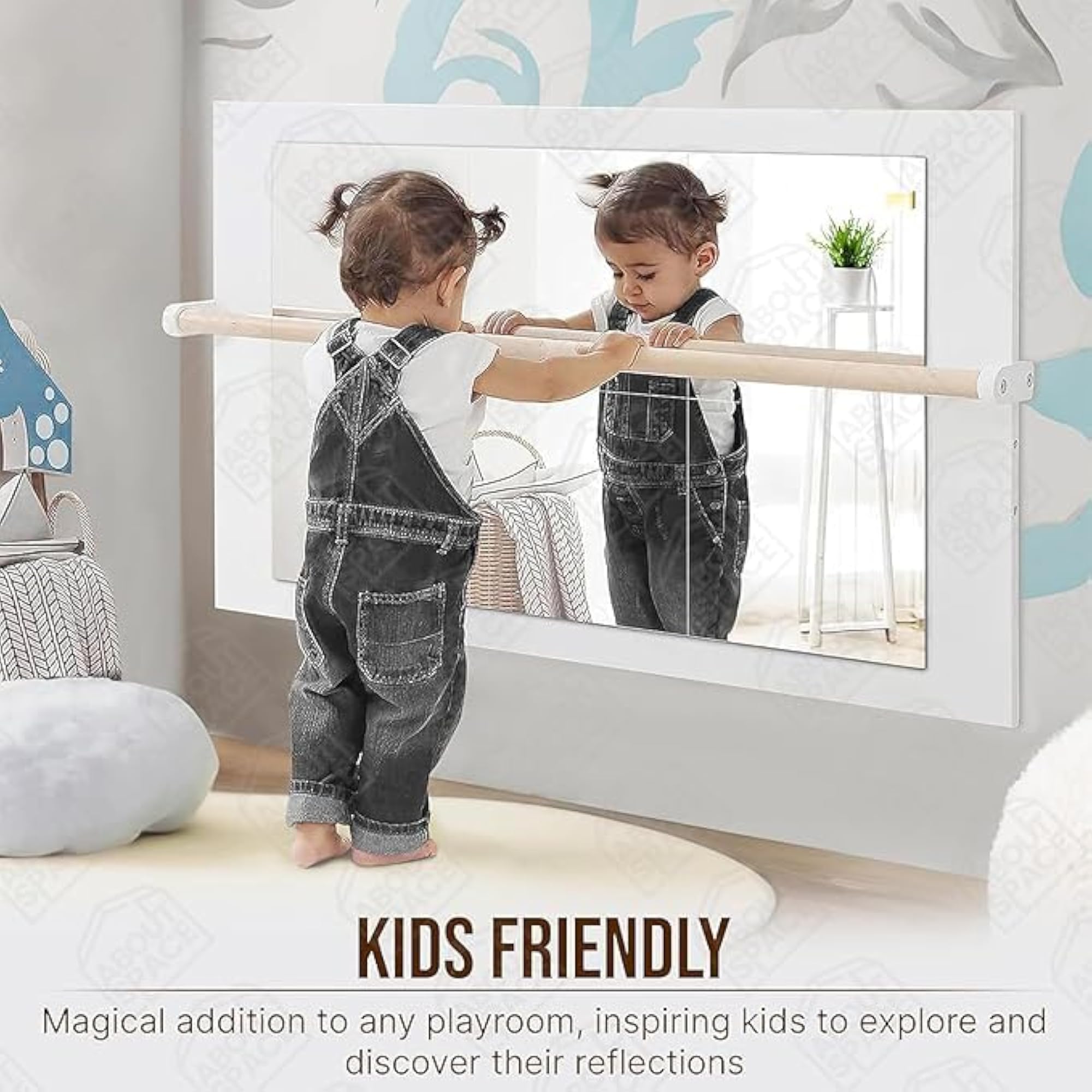 Big Square Silver Mirror Stickers for Wall