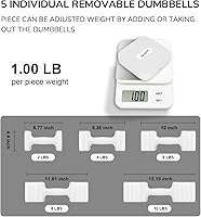 Vista 5 de 16LBS/20LBS Dumbbells Sets Adjustable Dumbbell Set Hand Weights for Women Men Free Weights Dumbbells Set Exercise Fitness dumbbell sets of 2 for