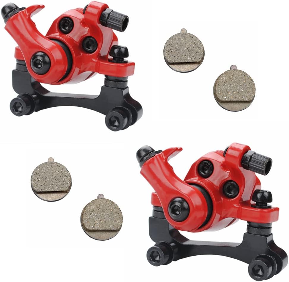 A Pair Red 51MM Brake Caliper Electric Scooter Mechanical Disc Brake Right Side for 8in 10in m365 Electric Scooter 120-140-160MM Brake disc