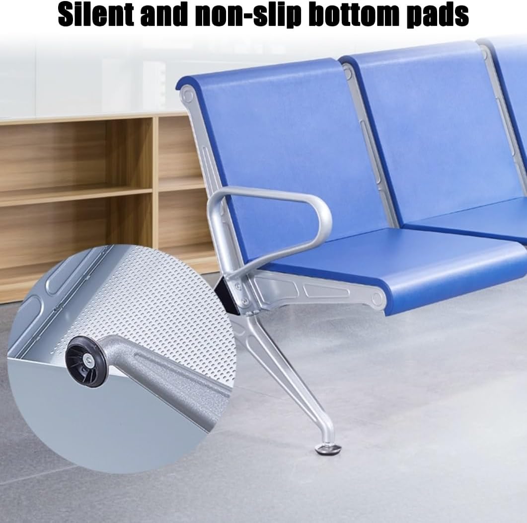 YVYKFZD 3 Seat Waiting Room Chairs, Waiting Room Bench with Arms, PU Office Guest Reception Chairs, Heavy Duty Airport Reception Bench for Bank Hospital Salon(Red)