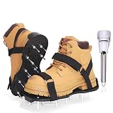 Lawn Aerator Shoes, Pre-Assembled Lawn Aerator Spiked Aerating Sandals with Adjustable Straps and Stainless Shovel, Heavy-Duty Spike Shoes for Men Women Aerating for Lawn, Yard, and Garden