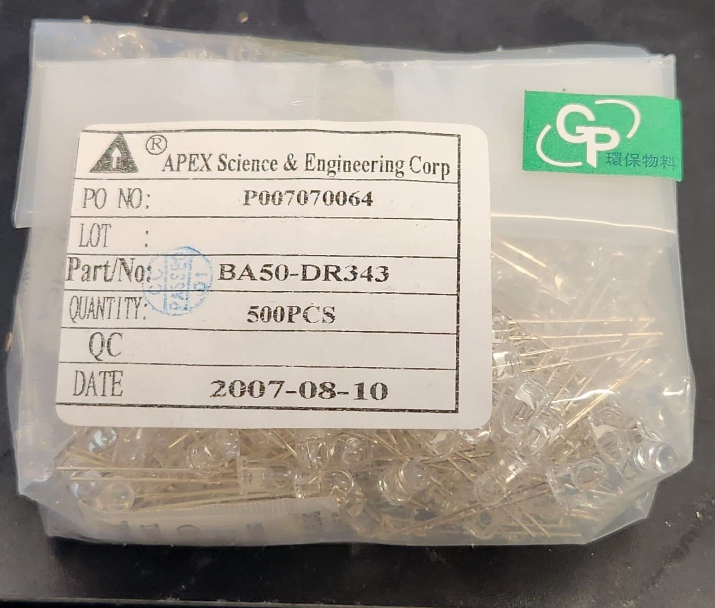 (1 PC) BA50-DR343 Compatible with APEX LED 5mm Round Flange H.E.