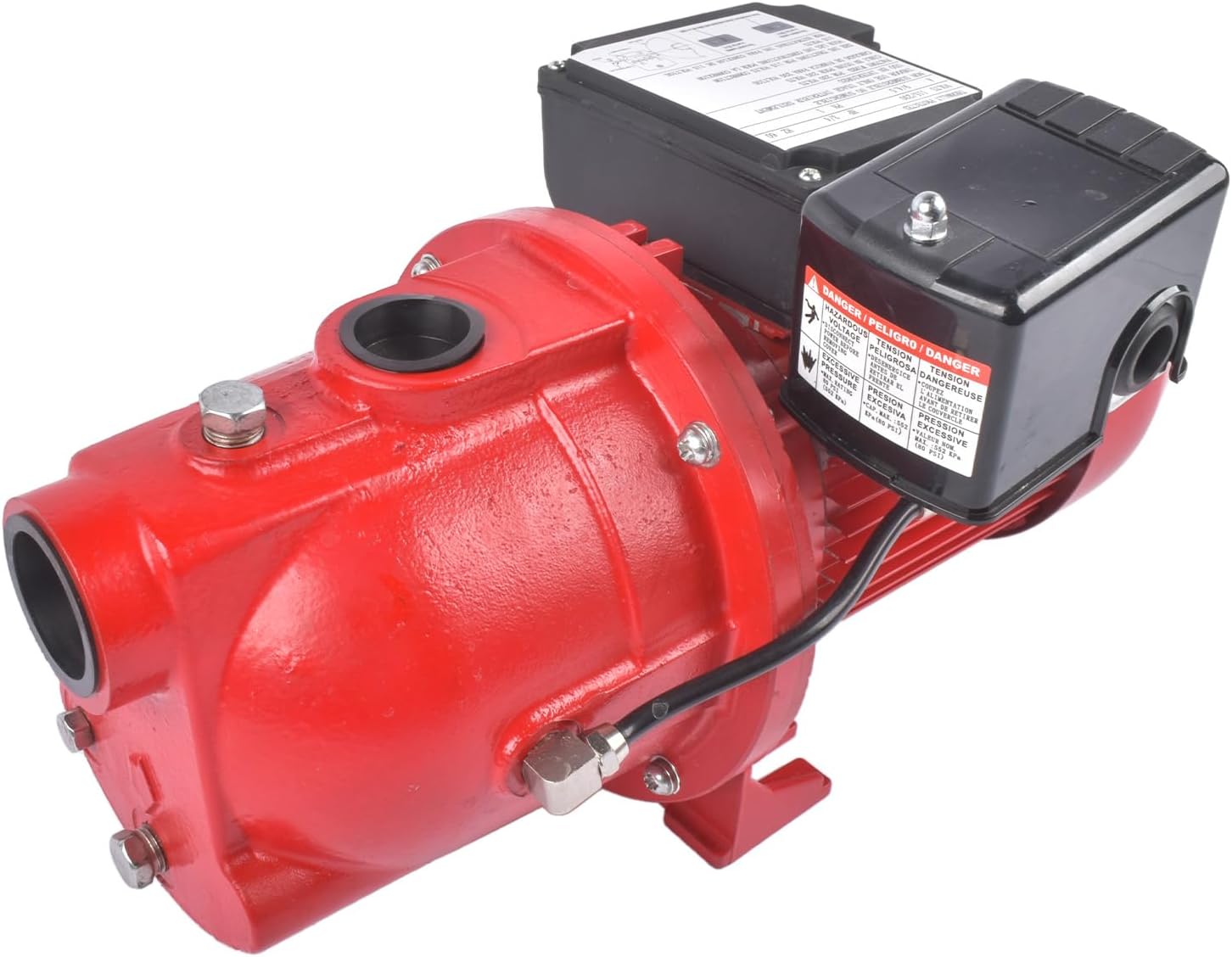 Shallow Well Jet Pump 3/4 HP 13 GPM, Cast Iron, 115/230V Dual Voltage, Red, 30-50 PSI, 1-1/4in FNPT Intake, 97080701 Mixizap