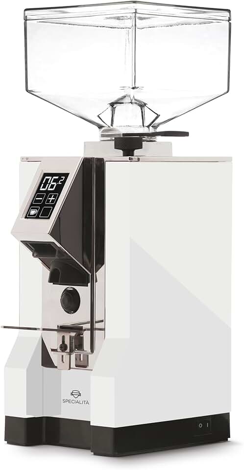 Eureka Mignon Specialita Espresso Grinder | Sound-Insulated | Stepless 55mm Burrs | Touchscreen | White