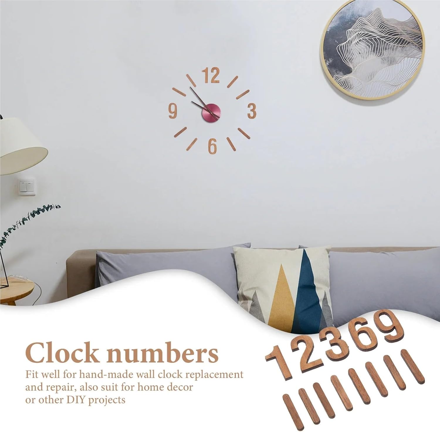 4 Sets of Wall Clock DIY Numerals Clock Numerals Kit Replacement Clock Numerals Clock Numbers Kit Replacement Numbers(Style 2)
