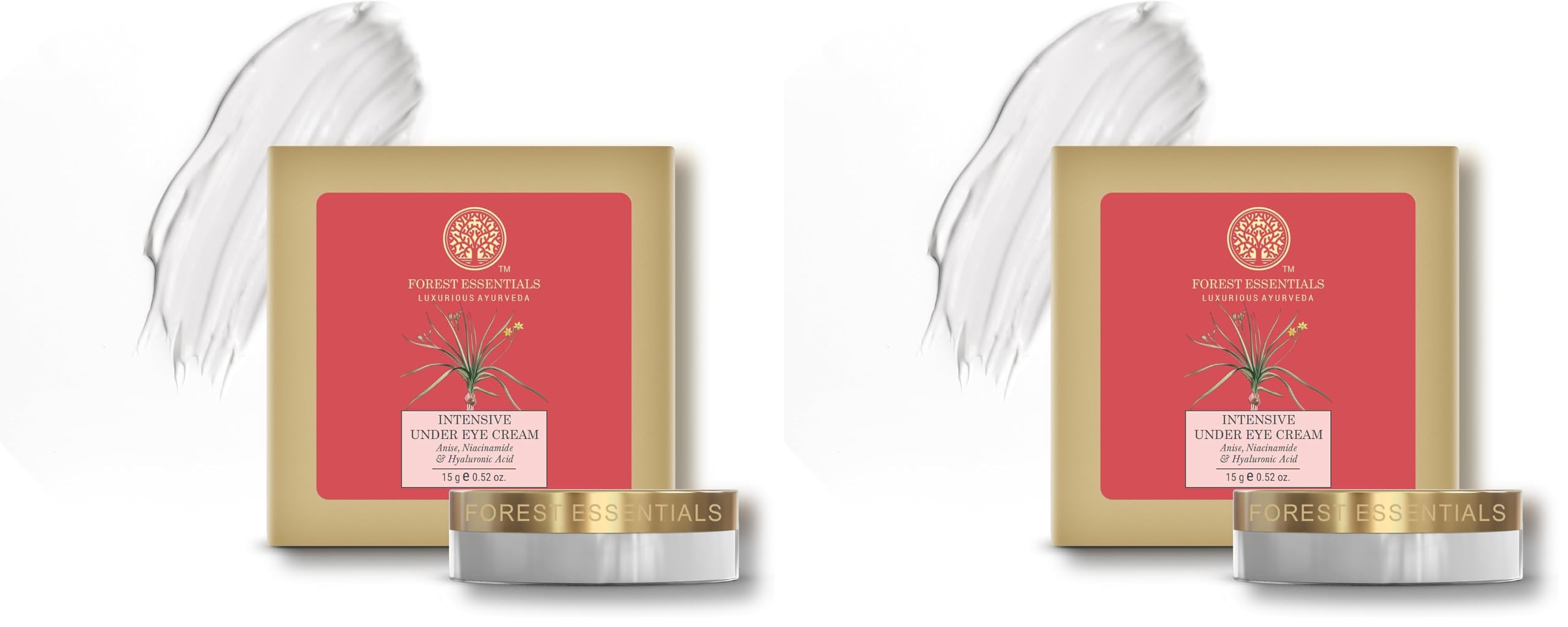 Forest Essentials Intensive Under Eye Cream with Anise | Ayurvedic Eye Cream for Dark Circles | Reduces Puffiness & Wrinkles | With Anise, Cucumber, Bakuchiol | Soothes & Hydrates (Pack of 2)-image-29