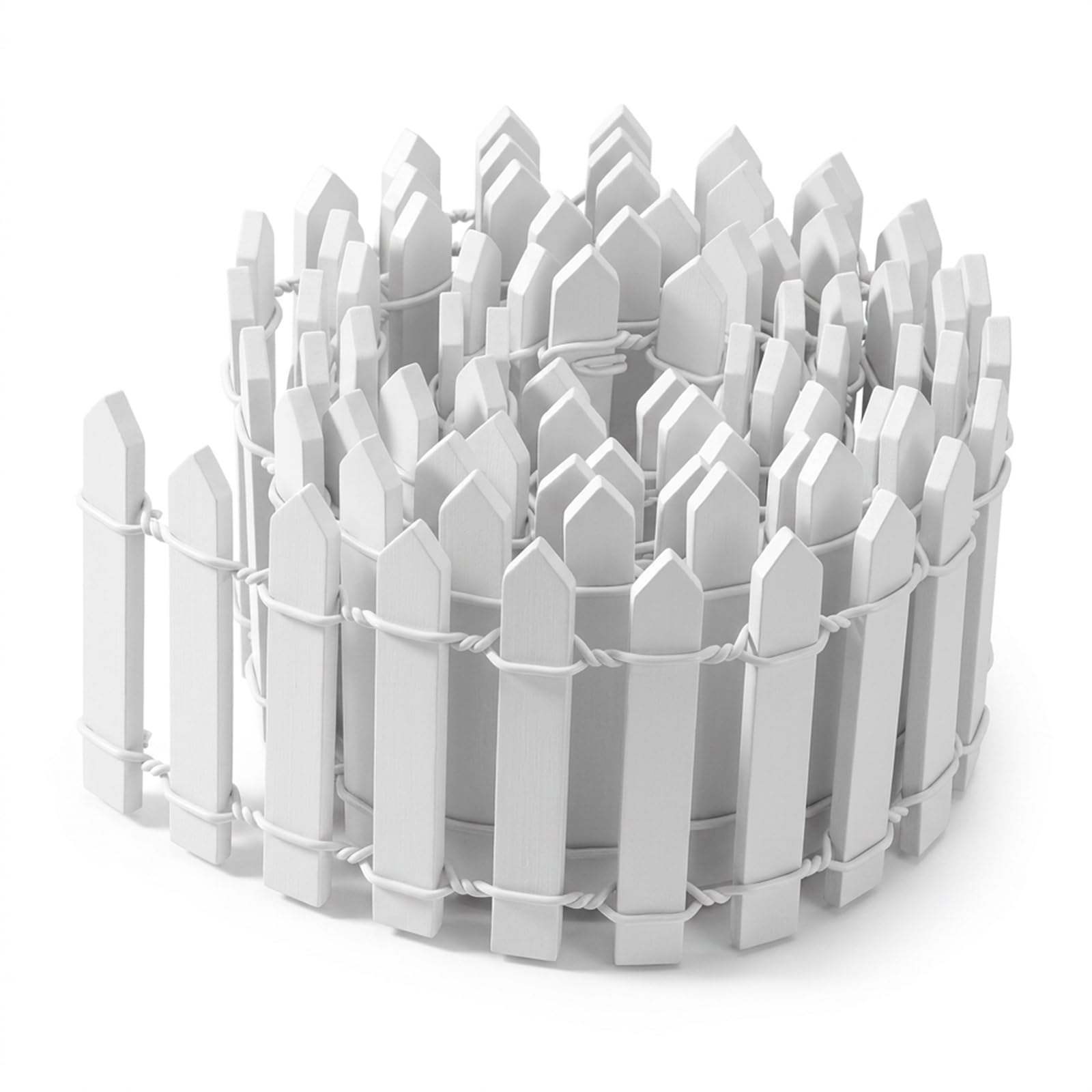 Hadnves 39 Inches Miniature Fairy Garden Fence Mini Wood White Picket Fence Decorations DIY Micro Landscape Ornament for Dollhouse Crafts Diorama Project Plant Pot House Home Outdoor