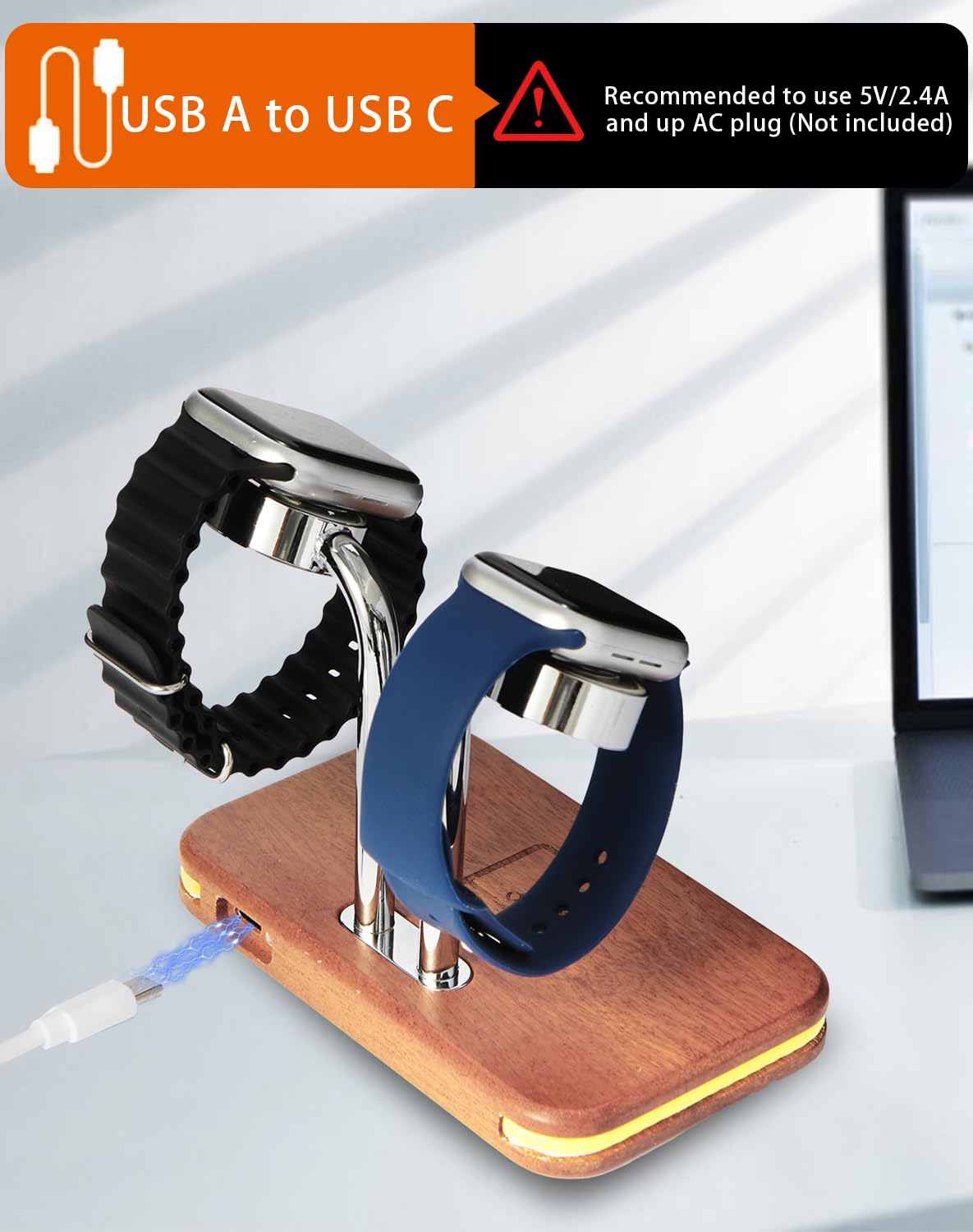 Amazon.co.jp: JuncaiTech 木製デュアルウォッチ充電器 Apple Watch