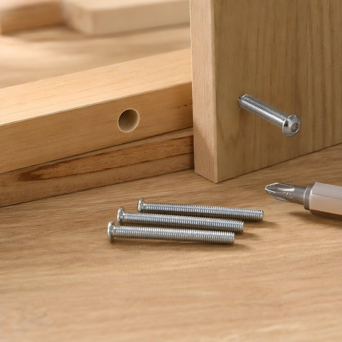 100pcs Furniture Connector Screws Adjustable Length M4x40mm