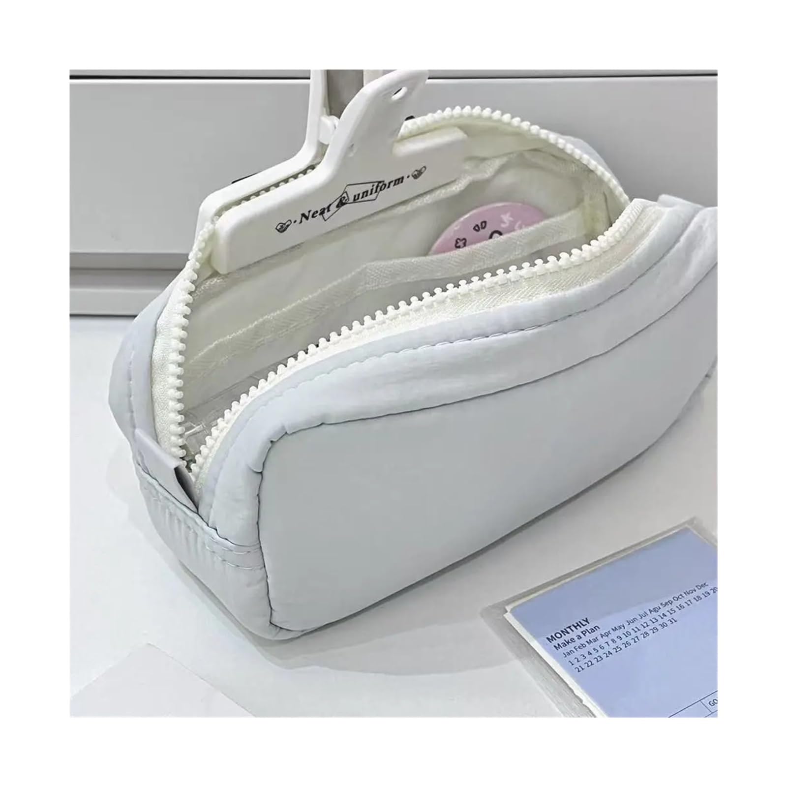 Borsa for penne in tinta unita for l'ufficio scolastico | Design con cerniera, grande capacità, portatile, alta qualità, organizer(Purple)