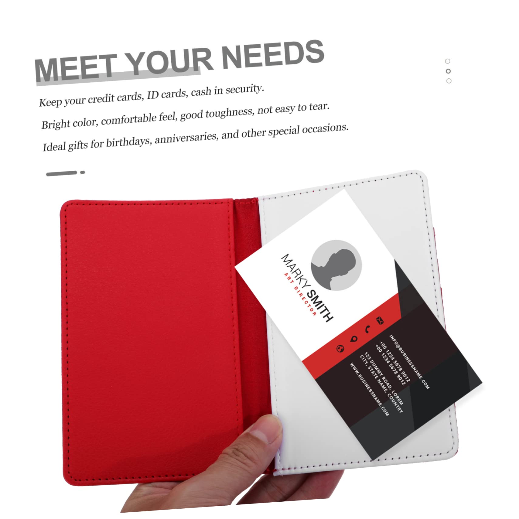 FRCOLOR Portadocumentos de Viaje Rojo de Cuero PU Gran Capacidad, Diseño Elegante y Práctico, Juego de 3 Piezas para Organizar Pasaporte, Tarjetas