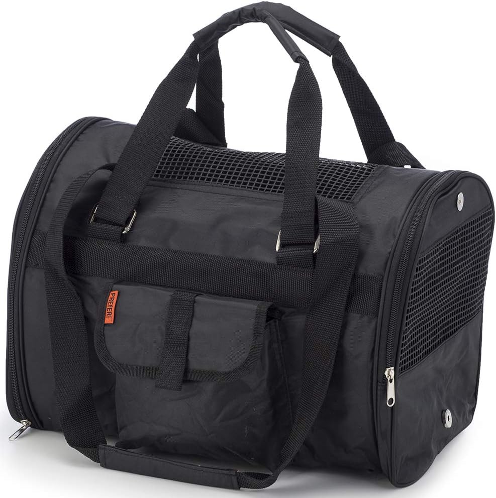 Prefer Pets 566 Jet Carrier for Pets (Black) - Airline Approved, Perfect for Small Animals, Dogs and Cats