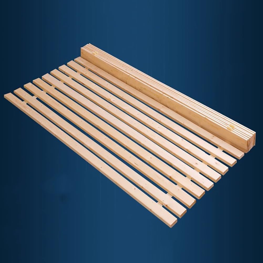 Wood Roll-Type Slatted Bed Twin,Japanese Floor Futon Mattress,Tatami Roll-Type Slatted Pallet Floor Bed,Breathable Bed Plate,Lumbar Protection,180 * 190cm/70.87 * 74.8in