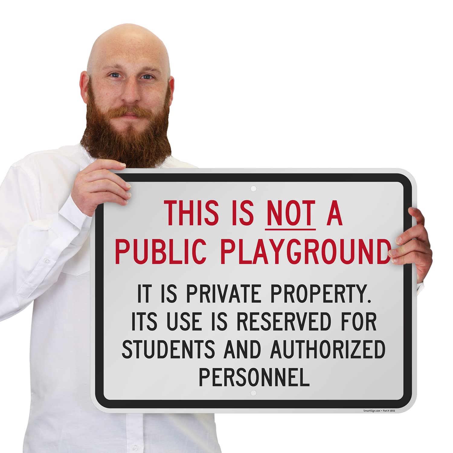 SmartSign 18 x 24 inch “This Is Not A Public Playground, Private Property, Reserved For Students” Metal Sign, 80 mil Laminated Rustproof Aluminum, Red, Black and White, Made in USA